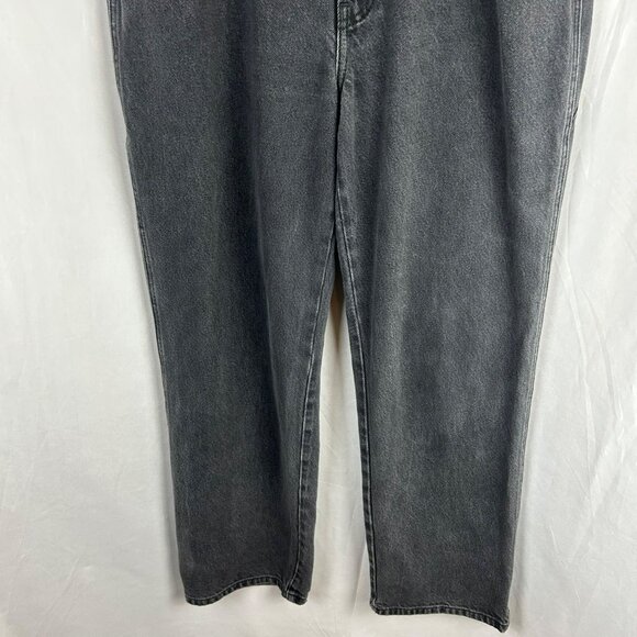 Reformation Star Jeans Women 31 Black Gray Seine Straight Leg Ankle Boho Grunge - Picture 5 of 12